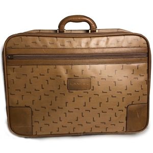 Lancel Suitcase Coated Canvas & Leather Luggage Vintage Overnight Bag